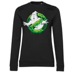 Hybris Ghostbusters Slime Logo Girly Sweatshirt (Black,XXL)