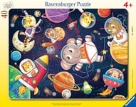 Ravensburger - Puzzle enfants - Cadre 40 p - Les animaux dans l'espace - Pour enfants fille ou garçon dès 4 ans - Puzzle de qualité supérieure - Carton épais et résistant - Animaux - 05634
