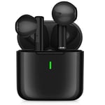 LEYMING Écouteurs Intra-Auriculaires Bluetooth 5.0 sans Fil avec Microphone, IPX5 étanche Bluetooth Earbuds Touch Control sans Fil avec stéréo, réduction du Bruit pour iOS/Android Noir