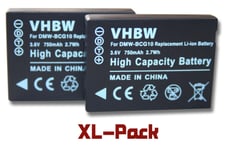 vhbw set de 2 batteries 750mAh pour appareil photo Leica V-Lux 20, V-Lux 30, V-Lux 40 remplace Leica BP-DC7, BP-DC7E
