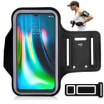 Armband Case For Motorola Moto E7, E7 Plus, G Play 2021, G Power 2021, G9 Play, G9, G Fast, G 5g Plus, One 5G Gym Running Jogging Workouts Case Water And Sweat Resistant Music Player (BLACK)