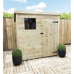 6 x 4 Pressure Treated Pent Garden Shed with Single Door