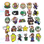27 st Super Mario Bros skosmycken, Croc Clog skor dekorationer för barn och vuxna