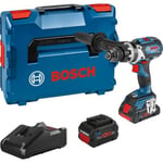 Perceuse-visseuse à percussion Bosch Professional GSB 18V-110 C + 2 batteries ProCORE18V 4,0Ah + chargeur + L-Boxx -06019G030C