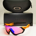 Oakley Flight Jacket Sunglasses Shield Black Orange Prizm Trail OO 9401 0437