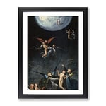 Hieronymous Bosch Visions From The Hereafter Classic Painting Framed Wall Art Print, Ready to Hang Picture for Living Room Bedroom Home Office Décor, Black A3 (34 x 46 cm)