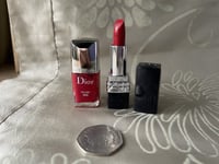 Dior Gift Set Lipstick  Shade 999 Satin / Nai enamel Shade Rouge 999