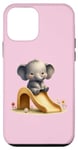 iPhone 12 mini Pink Adorable Elephant on Slide Cute Animal Theme Case