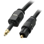 3M Adaptateur connecteur Audio optique numérique Toslink vers Mini câble Toslink or 3.5mm Nipseyteko