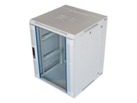 19" Wall Mounted Cabinet Toten, System Z, 15U, 600X600, Glass Front Door, 60Kg Load, Baltas / Zs66156000 / 19-Z6615v