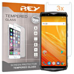 REY Screen Protector for ULEFONE POWER 5, Tempered Glass Film, Premium quality, [Pack 3x]