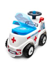Falk Ambulance ride-on med förvaringsutrymme, ratt och tuta