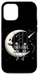 Coque pour iPhone 14 Balançoire de minuit avec squelette amis sous les étoiles