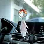 LKJH Catchers for la Vie de rêve Arbre Car Rearview Mirror Pendentif Plume Décor Wind Chime Hanging Décorations de Voitures Accessoires Intérieur (Color : 01)
