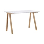 Bureau d'angle modulable blanc et chêne 120x76x60cm Lennis
