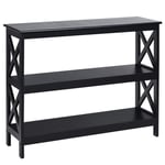 Konsolbord sidobord industriell design med hylla hallbord 100 x 33 x 80 cm svart