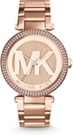 Michael Kors Women's Watch Parker, 33 mm Case Size, Three Hand Rose Gold 