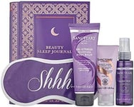 Sanctuary Spa Gift Set, Beauty Sleep Journal Tin With Pillow Spray, Face Mask,
