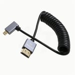 Mondodigitale-Câble Spiralé Micro Hdmi Vers Hdmi À Angle Droit 4K 8K Pour Sony A6400 A7R Canon R5 R7 Gh4 S5 Z50 Caméra Atomos Ninja V Portkeys Moniteur Type A D Hdmi 2.1