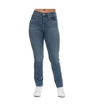 Levi's Womenss Levis 724 High Rise Straight Rio Frost Jeans in Denim - Blue Elastane - Size 27 Long
