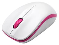 Dynamode Wireless Mouse with Mini USB Receiver - Optical Cordless Mouse for Laptop, Computer, Macbook, Gaming, Working - 2.4Ghz Small Silent White/Pink Portable Mouse Up To 10m with USB Adaptor