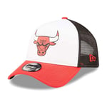 NEW ERA Chicago Bulls Team Colour Block White A-Frame Trucker Cap [black/white/r