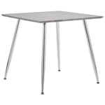 vidaXL Dining Table with Steel Legs Modern Furniture Kitchen Dinner Writing Work Desk Concrete and Silver 80.5x80.5x73cm Square Grey