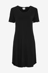 Damella - Nattlinne Short Sleeve i bambuviskos - Svart