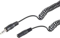S/CONN maximal anslutning jack kabel förlängning jack plug 3,5 mm stereo till jack koppling 3,5 mm stereo, spiralkabel, 3,0 m (30815)