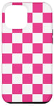 iPhone 15 Plus Pink and white Classic Checkered Big Checkerboard Case