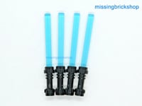 LEGO Star Wars Lightsabers Trans Blue with black hilt *PACK OF 4* NEW