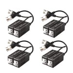 TOOGOO 4 Pairs 8 Pieces Passive Video Balun Transmitter & Transceiver with Cable for 1080P TVI/CVI/TVI/AHD/960H DVR Camera CCTV System, Male BNC to UTP CAT5/5e/6/6e Cable