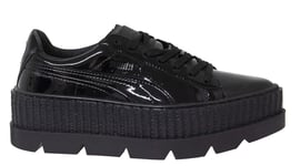 Puma Fenty Creeper Black Patent Leather Lace Up Womens Trainers 366270 01