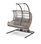 Habitat Malta Double Steel Garden Hanging Chair - Beige