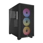 CORSAIR 3000D RGB AIRFLOW Mid-Tower PC Case – 3x AR120 RGB Fans – Three-Slot GPU Support – Fits up to 8x 120mm Fans – High-Airflow Design – Black