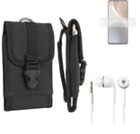 For Motorola Moto G32 + EARPHONES Belt bag outdoor pouch Holster case protection