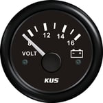 Kus Voltmeter Analog 8-16v Sort/rustfritt
