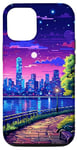 iPhone 13 Pro New York City Evening Synthwave Retro Pixel Art Case