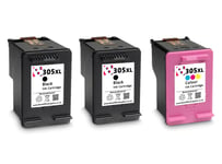 305XL Black and Colour Refilled Ink Cartridge For HP Envy 6032e Printers
