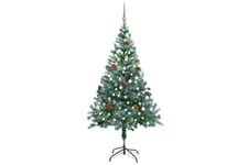 Be Basic Frostet kunstig juletre med LED og kulesett kongler 150cm -