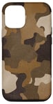 iPhone 15 Pro Brown Vintage Camo Realistic Worn Out Effect Case