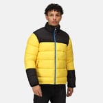 Regatta Mens Black and Yellow Colourblock Professional Vintage Puffer Jacket, Size: M