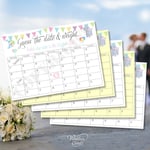 Gender Reveal Shower Game Calendar Birthday Guess the Baby Due Date Weight Party
