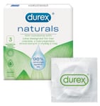Durex Naturals Thin Condoms with Extra Lube, Pack of 3