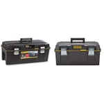 STANLEY FATMAX Waterproof Toolbox Storage with Heavy Duty Metal Latch, 28 Inch & FATMAX Waterproof Toolbox Storage with Heavy Duty Metal Latch, Portable Tote Tray for Tools and Small Parts, 23 Inch