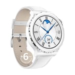 HUAWEI Watch GT 3 Pro 43 mm Montre pour Femme, Design élégant en céramique, Cadran en Verre Saphir, Surveillance de la santé 24h, SpO2, 5ATM, GPS, Cuir