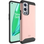 TUDIA DualShield Designed for OnePlus 9 Pro Case (2021), [Merge] Shockproof Tough Dual Layer Hard PC Soft TPU Slim Protective Case Cover - Rose Gold