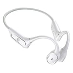 SovelyBoFan 5.0 Bone Conduction Headset Smart Press Headphone with Mic IP55 Waterproof Headphones White