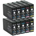 10 Ink Cartridges XL (Set+Bk) to replace Epson T7906 (79XL) non-OEM / Compatible