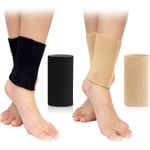 Skating Spirit Ankle Gel Sleeves (1 par) - Ankelskydd för konståkning, isskridskor, rullskridskor, hockeyskridskor, inlineskridskor, skidor, hårda pjäxor Black